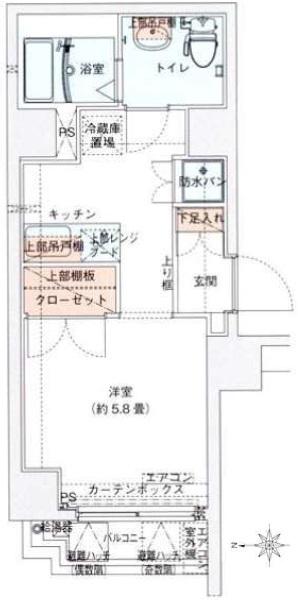 セントパレス池袋(1K/11階)の間取り写真