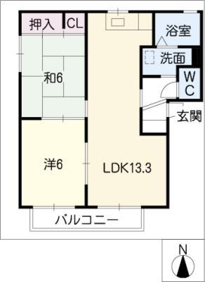 KSインペリアル(2LDK/1階)の間取り写真