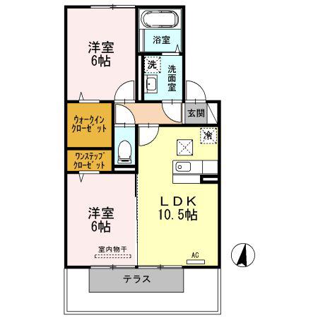 メイズグリーンテラス(2LDK/1階)の間取り写真