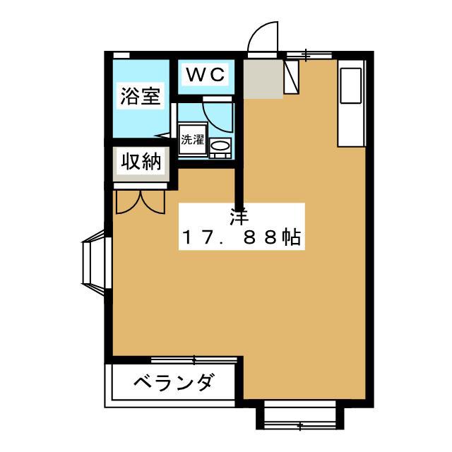 東海コーポレーションB(ワンルーム/2階)の間取り写真