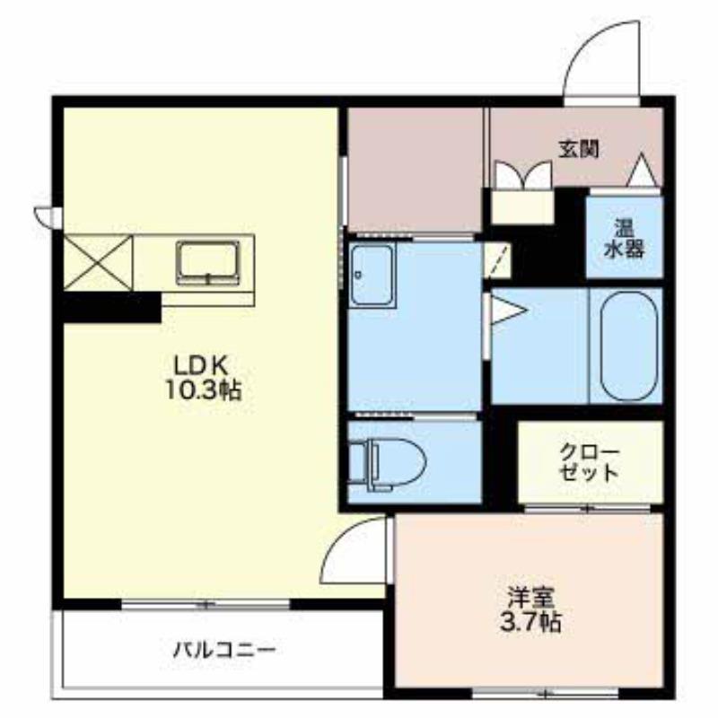 ウィステリア上袋(1LDK/3階)の間取り写真