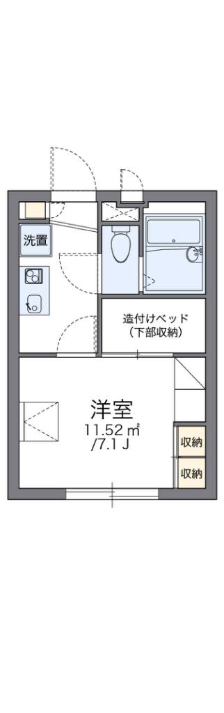 レオパレスバード(1K/1階)の間取り写真