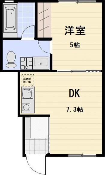 アリエッタ林間(1DK/1階)の間取り写真