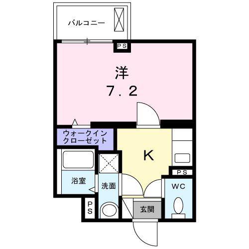 ビラビスタ船橋宮本(1K/4階)の間取り写真
