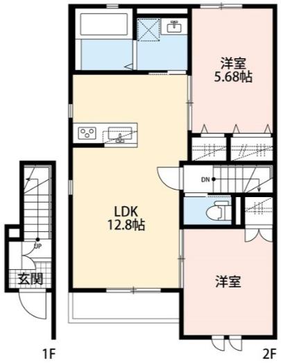 デュラカーサモナミ1(2LDK/2階)の間取り写真