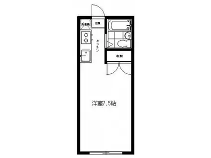 エステートピア三田(ワンルーム/1階)の間取り写真