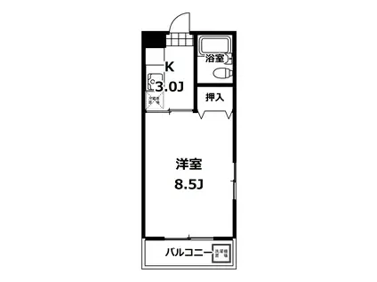 滝坂ハイツ(1K/2階)の間取り写真