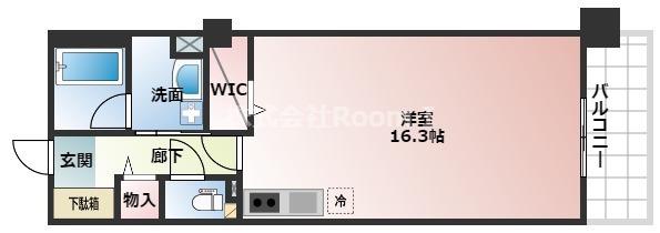 ロイヤルパークス桃坂(ワンルーム/9階)の間取り写真