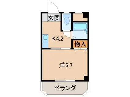 アンビアンテ田中町(1K/3階)の間取り写真