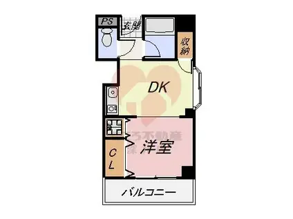 スカイコート堺(1DK/4階)の間取り写真