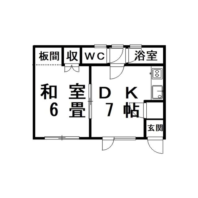 第2新川アパート(1DK/1階)の間取り写真