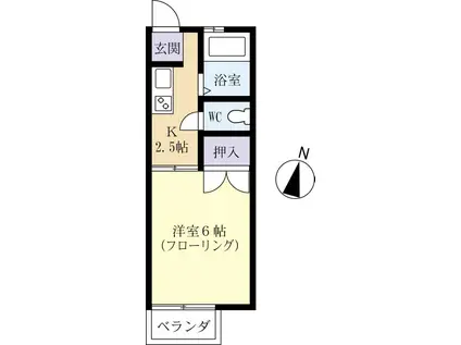 ツカダハイツA(1K/2階)の間取り写真