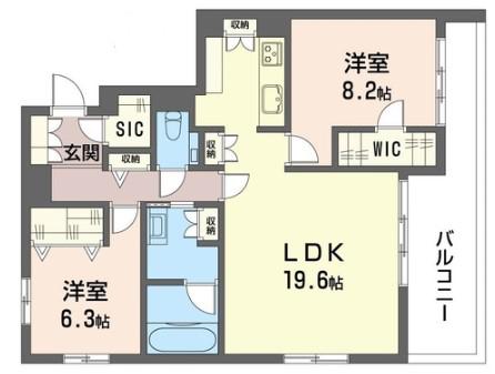 ウィズ プラス 千川 イースト(2LDK/3階)の間取り写真
