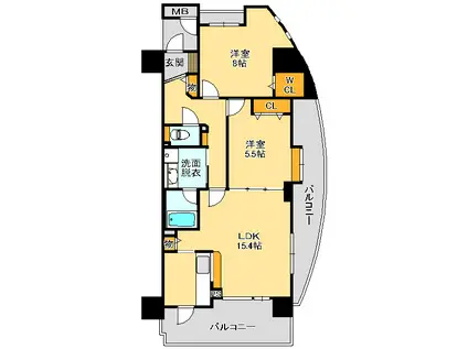 ナザレ・モリヤ(2LDK/7階)の間取り写真