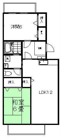 エスクレール(2LDK/3階)の間取り写真
