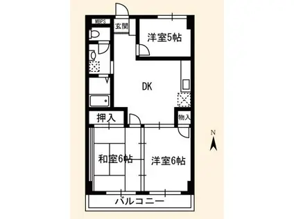 経堂サンハイツ(3DK/3階)の間取り写真