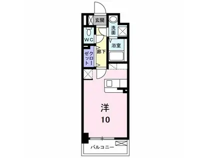 ロータス青山Ⅱ(ワンルーム/6階)の間取り写真