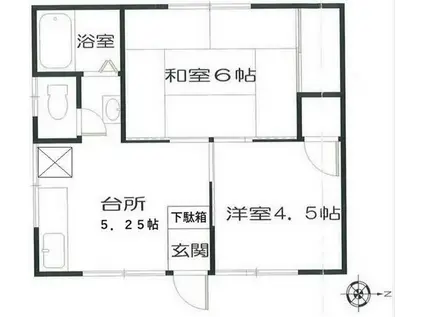 福島ハイツ(2DK/2階)の間取り写真