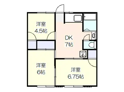 平成ハイツ(3DK/2階)の間取り写真