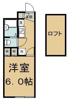 レオパレスME(1K/2階)の間取り写真