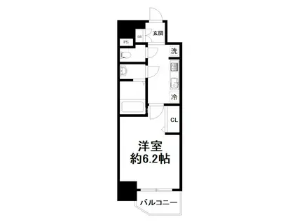 プレサンスTHE KYOTO 吉祥院(1K/3階)の間取り写真