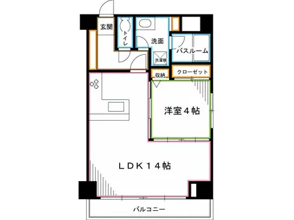 KDXレジデンス阿佐ヶ谷(1LDK/2階)の間取り写真