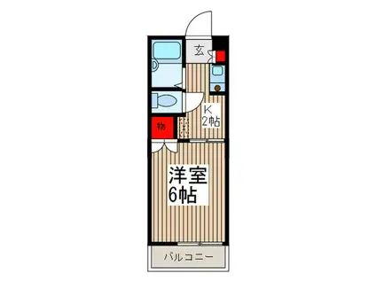 プリムラSAKAI A棟(1K/2階)の間取り写真