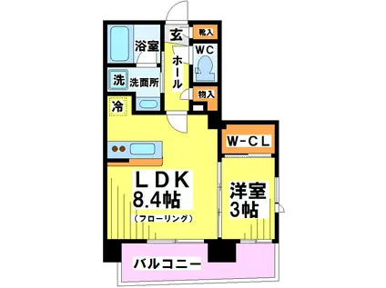 ステージファーストつつじヶ丘アジールコート(1LDK/7階)の間取り写真