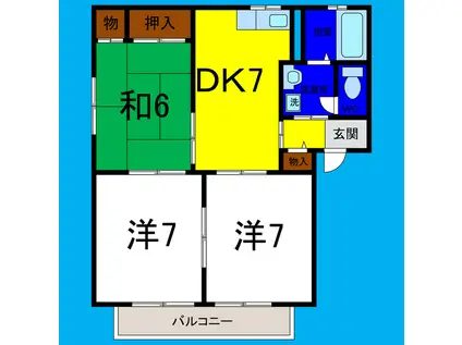 メゾンパーク中村A(3DK/1階)の間取り写真