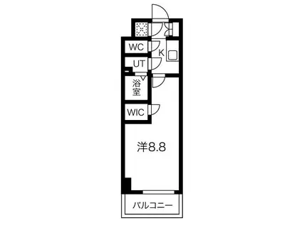 エスプレイス京都RAKUNAN(1K/2階)の間取り写真