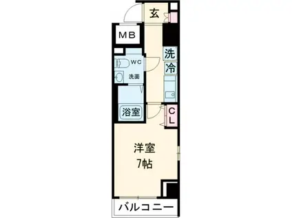 クレヴィスタ蒲田(1K/8階)の間取り写真