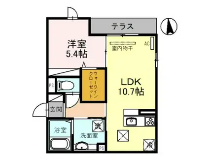 スペチアーレ平野東(1LDK/3階)の間取り写真