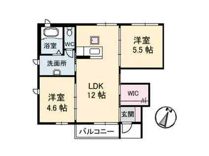 シャーメゾンファミール(2LDK/1階)の間取り写真