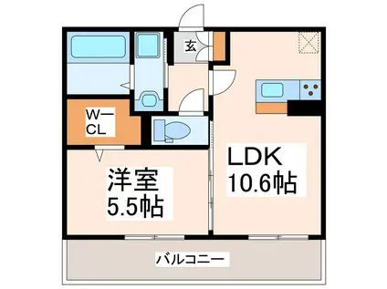 DーROOM平成STA.PJ(1LDK/1階)の間取り写真