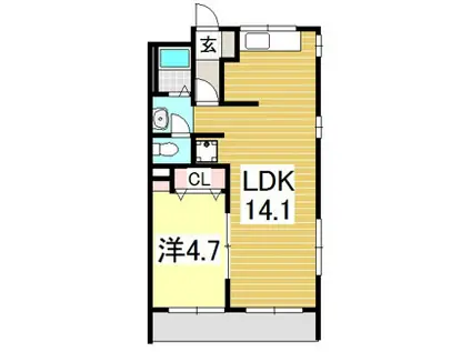 コーポセイジュ(1LDK/1階)の間取り写真