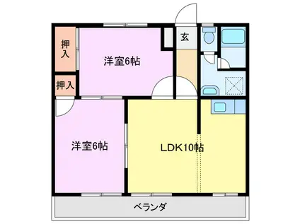 洋久屋レジデンス(2LDK/3階)の間取り写真