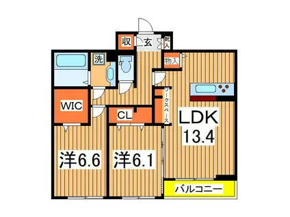 ハイピクチャー A棟(2LDK/3階)の間取り写真