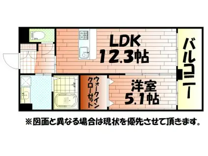 グレイスフル中井(1LDK/4階)の間取り写真