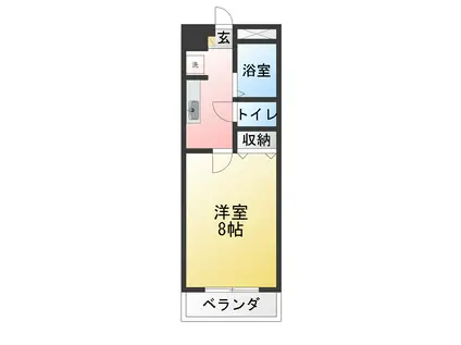 ヴィラ七色(1K/2階)の間取り写真