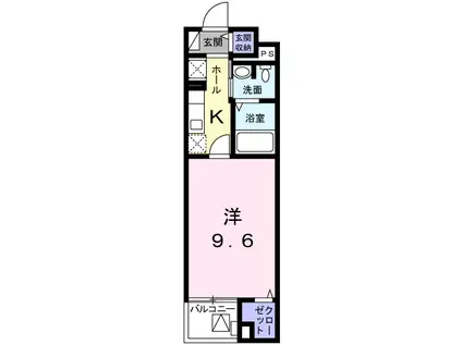 ヴィラ カメリア(1K/2階)の間取り写真