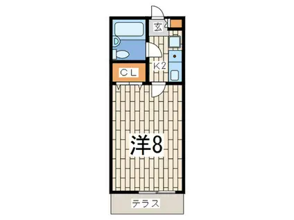 ハミング戸塚(1K/1階)の間取り写真