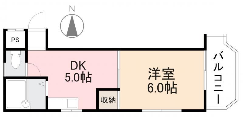 グリーンヒル第2(1DK/2階)の間取り写真