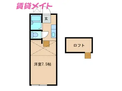 ジアルフィー(ワンルーム/1階)の間取り写真