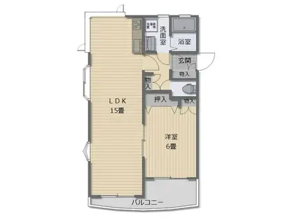 サブトピア桜田の丘1号館(1LDK/2階)の間取り写真