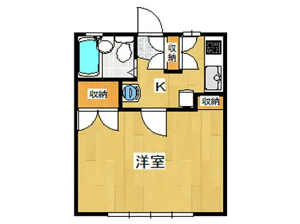 プロヴァンス(1K/2階)の間取り写真