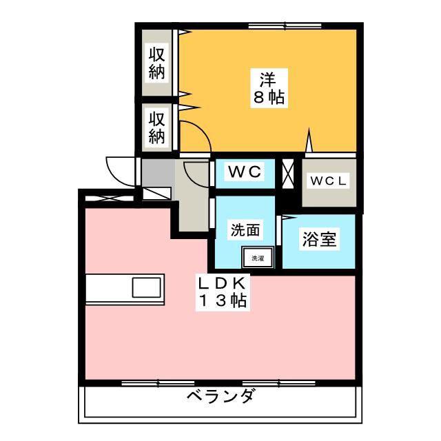Rルミエール(1LDK/2階)の間取り写真