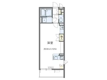 エムフラッツ新里(ワンルーム/3階)の間取り写真