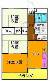 ロワールハイム(3DK/2階)の間取り写真