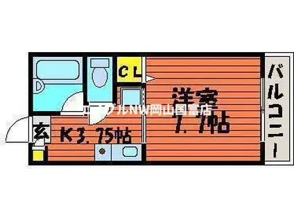 サンライズビル(1K/2階)の間取り写真