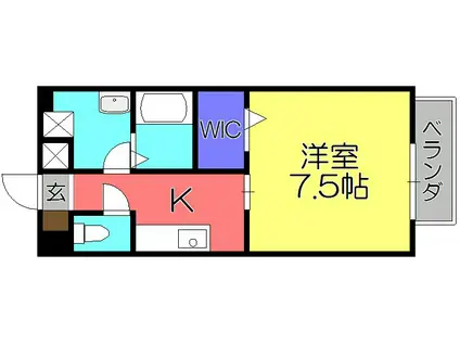 サンフレッシュII(1K/1階)の間取り写真